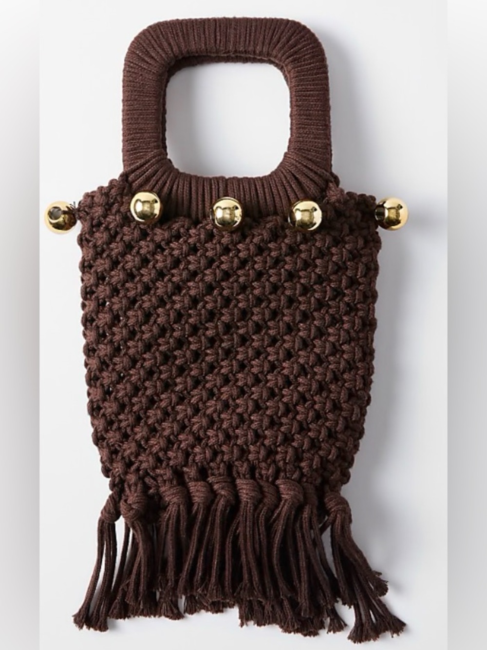 LOFT - Metallic Fringe Macrame Bag - NWT